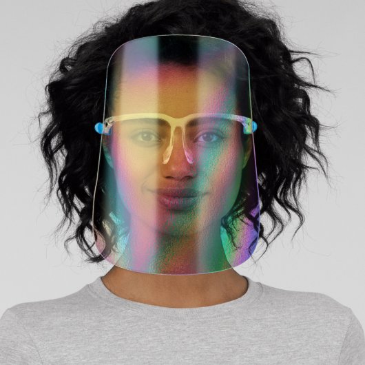 Iridescent Rainbow Swirl Face Shield (Insitu)