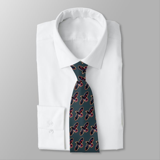 Iridescent Raven Neck Tie (Tied)