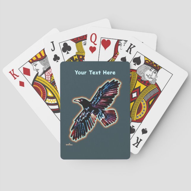 Iridescent Raven Poker Cards (Back)