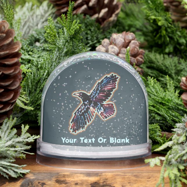 Iridescent Raven Snow Globe (Winter)