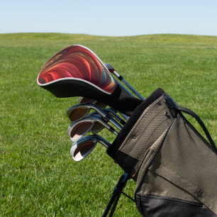 Iridescent Red Abstract Swirl Golf Head Cover