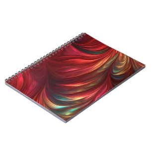 Iridescent Red Abstract Swirl Notebook