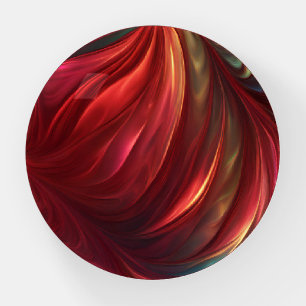 Iridescent Red Abstract Swirl Paperweight