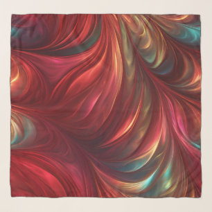Iridescent Red Abstract Swirl Scarf