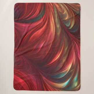 Iridescent Red Abstract Swirl Sherpa Blanket