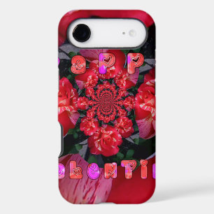 Iridescent Red Roses "Happy Valentine" Art Print iPhone 17 Air Case