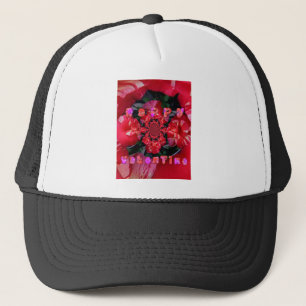 Iridescent Red Roses "Happy Valentine" Art Print/ Trucker Hat