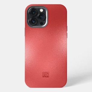 Iridescent Red Texture Custom Monogram iPhone 13 Pro Max Case