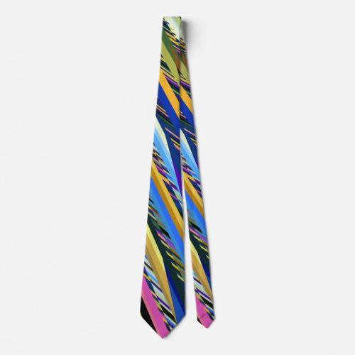 Iridescent Retro Multicolored Striped Neck Tie