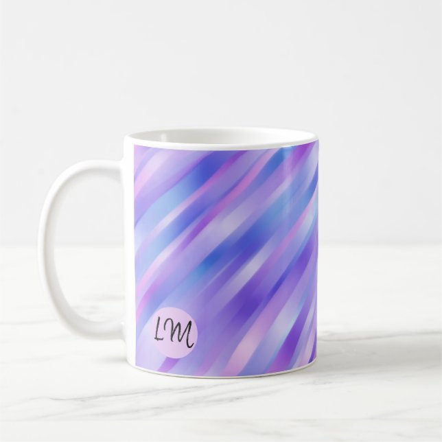 Iridescent Ribbons Personalized Coffee Mug (Left)