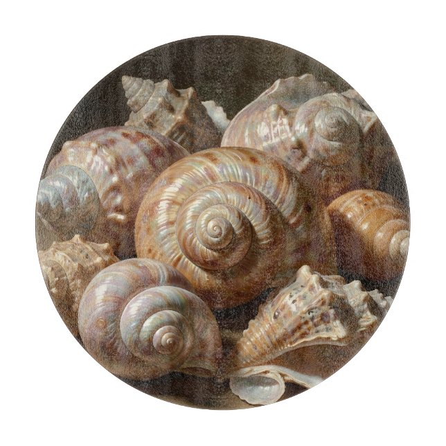 Iridescent Seashell Still Life  Cutting Board (Front)