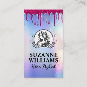 Iridescent Shimmer Hair Salon Beauty Logo Appointment Card
