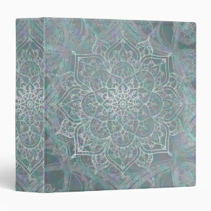 Iridescent Shimmer Mandala Boho Chic 3 Ring Binder