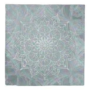 Iridescent Shimmer Mandala Boho Chic Duvet Cover