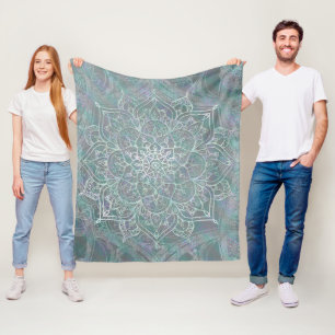 Iridescent Shimmer Mandala Boho Chic Fleece Blanket
