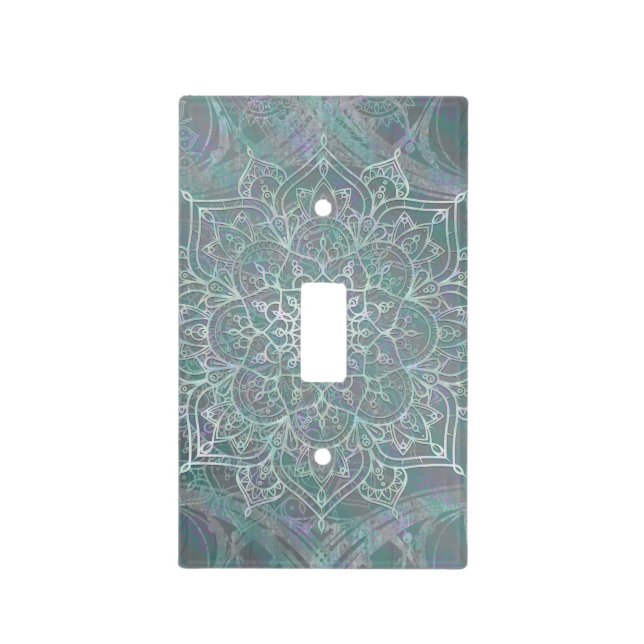 Iridescent Shimmer Mandala Boho Chic Light Switch Cover (Front)
