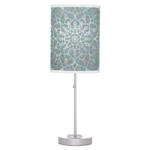 Iridescent Shimmer Mandala Boho Chic Table Lamp