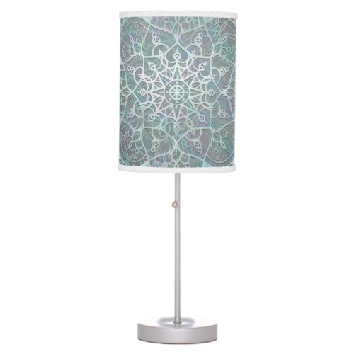 Iridescent Shimmer Mandala Boho Chic Table Lamp