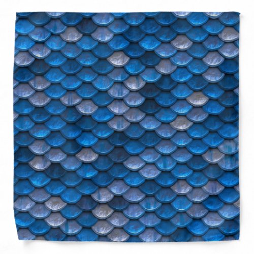 Iridescent Shiny Blue Mermaid Fish Scales Flip Bandana