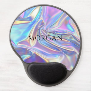 Iridescent Shiny Metallic Fabric, Name Gel Mouse Pad