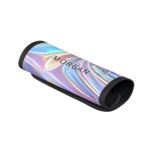 Iridescent Shiny Metallic Fabric Name Luggage Handle Wrap