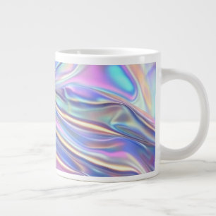 Iridescent Shiny Metallic Fabric, Teal Gold Purple Giant Coffee Mug