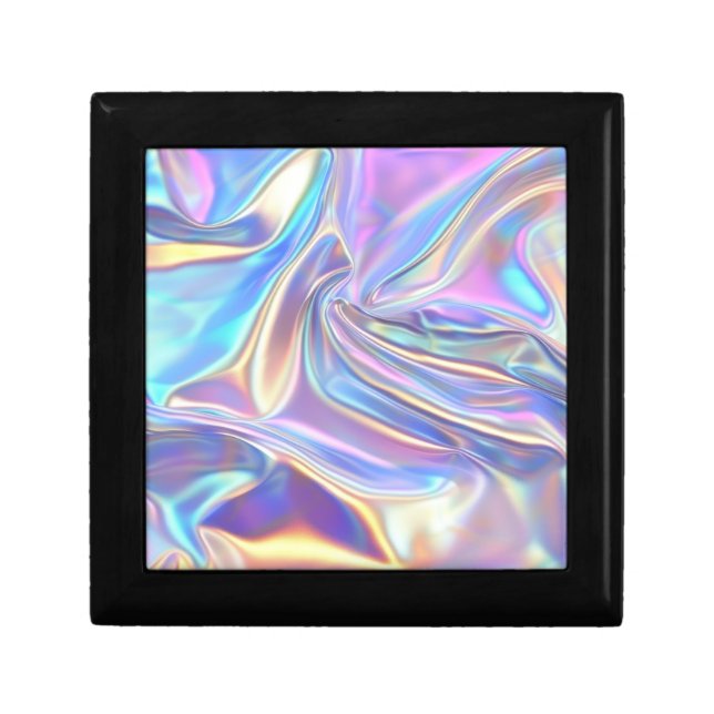 Iridescent Shiny Metallic Fabric, Teal Gold Purple Gift Box (Front)