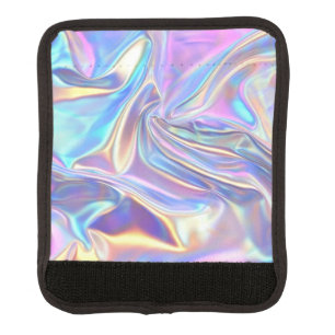 Iridescent Shiny Metallic Fabric, Teal Gold Purple Luggage Handle Wrap