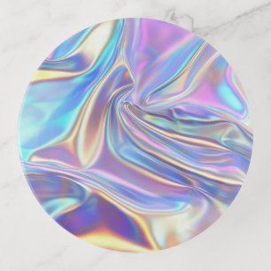 Iridescent Shiny Metallic Fabric, Teal Gold Purple Trinket Tray