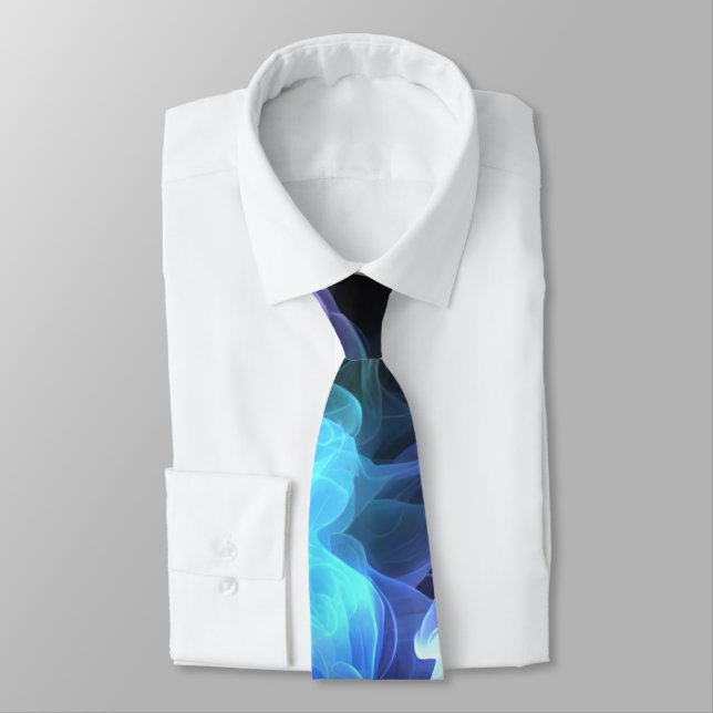 Iridescent Smoke On Black Neck Tie (Tied)