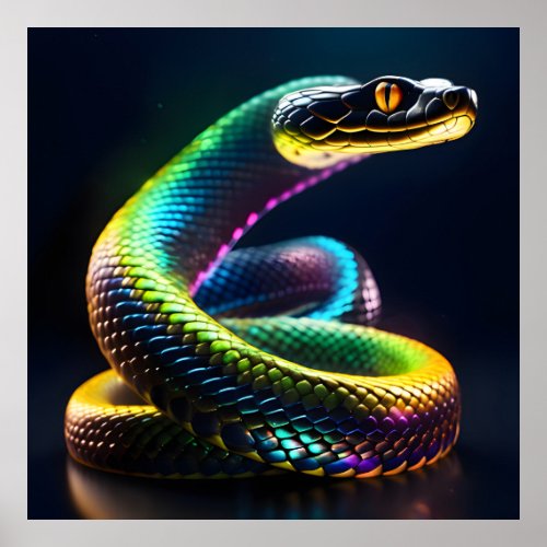 Iridescent Snakes Poster