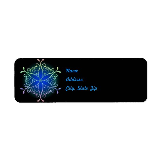Iridescent Snowflake Address Label Template
