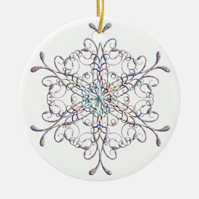 Iridescent Snowflake Ornament (Front)