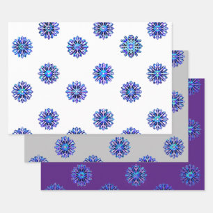 Iridescent Snowflakes Christmas Hanukkah Gift Wrap