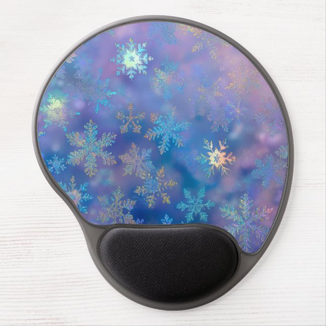 Iridescent snowflakes gel mouse pad (Front)