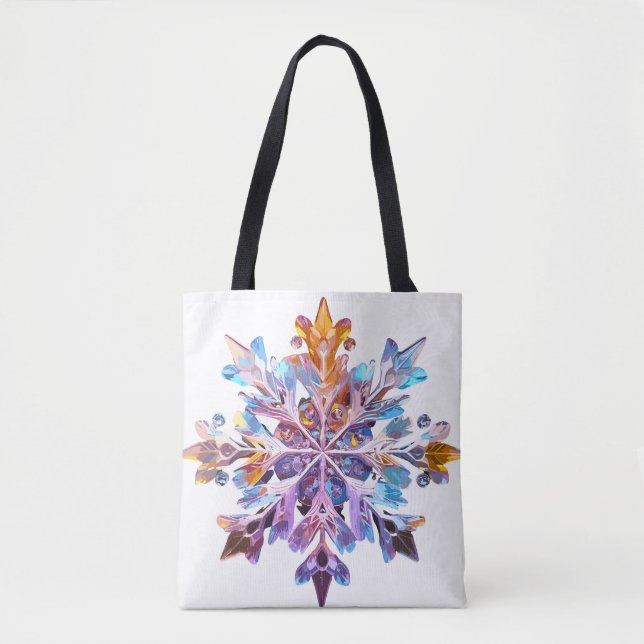 Iridescent Snowflakes Tote Bag (Front)
