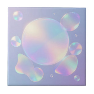 Iridescent Soap Bubble Dream Ceramic Tile
