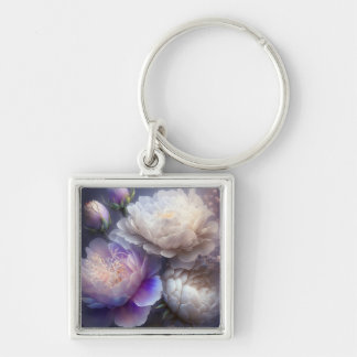 Iridescent Soft Focus Light Spectrum Flower Bunch Keychain