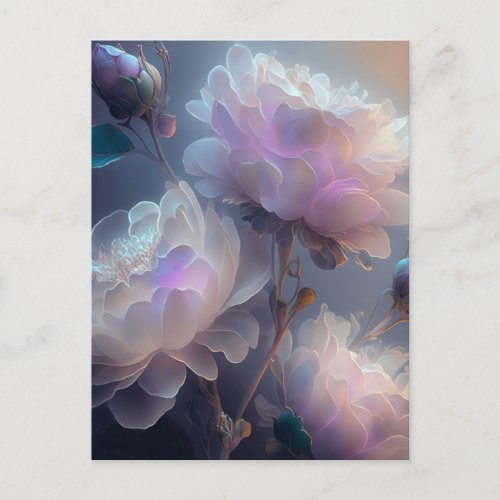 Iridescent Soft Focus Light Spectrum Flowers Postcard