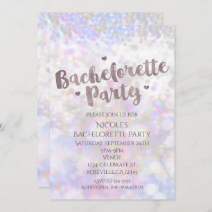 Iridescent Sparkle Bachelorette Party Invitation