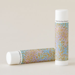 Iridescent Spiral and Gold Glitter Confetti Lip Balm