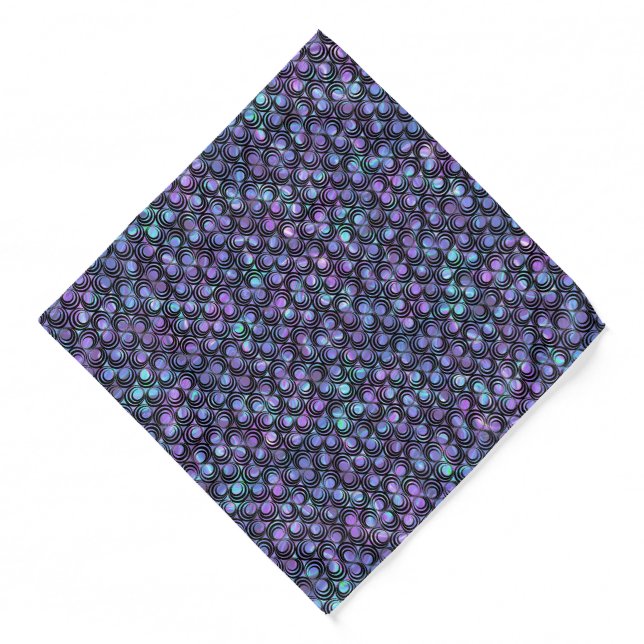 Iridescent Spiral Pattern - Custom Pocket Square, Bandana (Front)