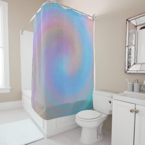 Iridescent Spiral Shower Curtain