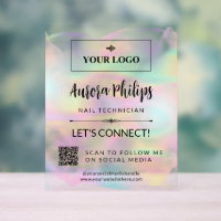 Iridescent Splash Your Logo & QR Social Media