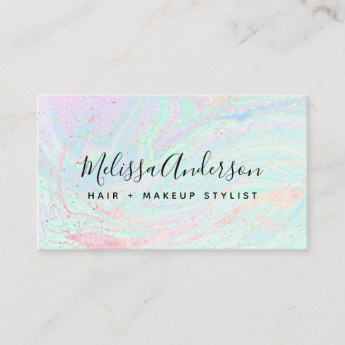 iridescent Stone Glitter Business Card