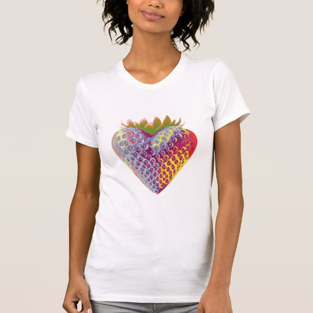 Iridescent Strawberry Heart T-Shirt (Front)