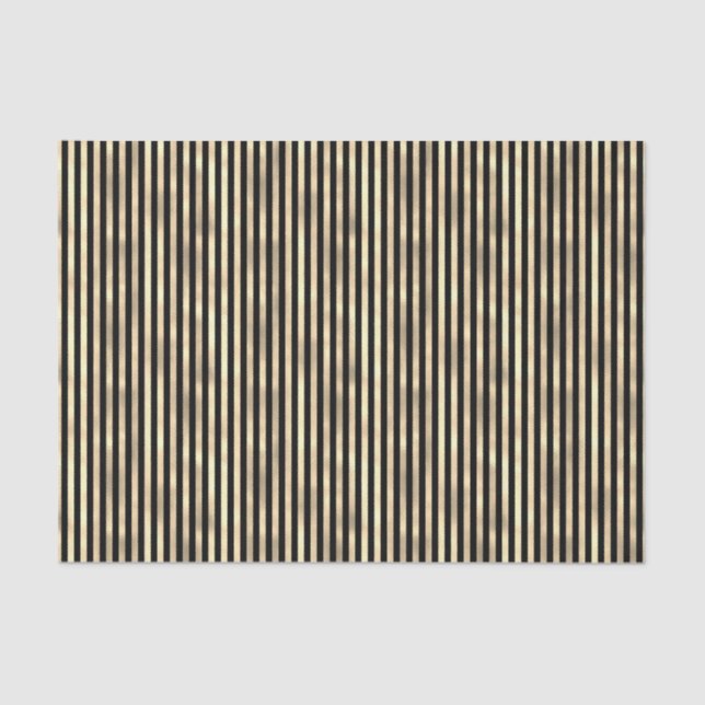 Iridescent "textured foil" mini stripe black gold tissue paper (Front)