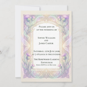 Iridescent Thistle Wedding Invitation
