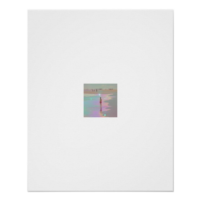 Iridescent Tide Beach Solitude Poster (Front)