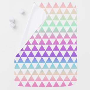 Iridescent Triangles Pattern Monogram Baby Blanket